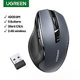 UGREEN бездротова ергономічна безшумна миша 4000 DSI Ergonomic Wireless Black MU006 90545, фото 2