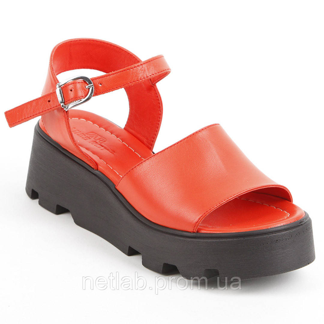 Босоножки женские кожаные 340165 р.37 (24) Fashion Красный NB, код ...