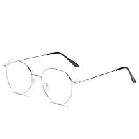 Круглые имиджевые очки Прозрачные овальные стильные оправа серебро (Уценка)
