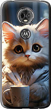 Чохол на Motorola Moto E5 Plus Білий кіт "5646u-1412-851"