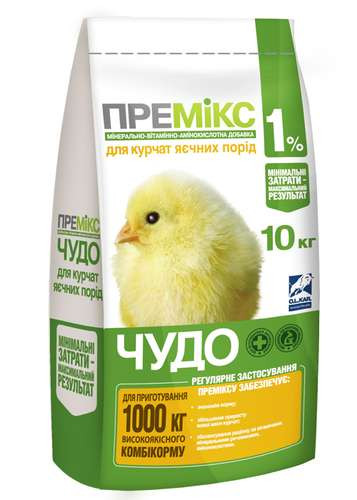 Премікс "Диво" 1% для курчат 10 кг кормова добавка