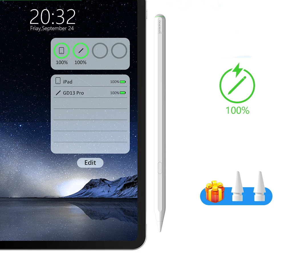 Активний стилус GD13 PRO + 2 наконечники для Apple Pencil 2 1 iPad Pro GOOJODOQ CD3282