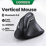 Вертикальна безшумна бездротова миша UGREEN MU008 Bluetooth 25444 + килимок UGREEN LP126 26x21 см 90410, фото 5