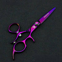 Перукарські ножиці для стрижки 5.5 дюймів з поворотною ручкою фіолетовий Univinlion S5503