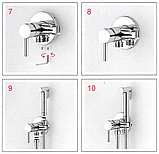 Змішувач для гігієнічного душу ВБУДОВАНИЙ з лійкою і шлангом ZERIX LR5398-2 (LL1461), фото 5