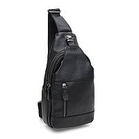 Мужской кожаный рюкзак через плечо Keizer K11802bl-black GM