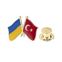 Значок BROCHE Флаг Украина-Турция разноцветный BRGV112797 GM