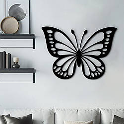 Дерев'яна картина на стіну, декор в кімнату "Метелик-мрійник", стиль мінімалізм 25x18 см