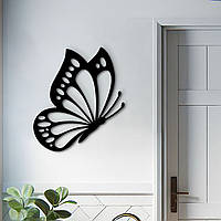Настінний декор для дому, картина лофт "Метелик-мрійник у профіль", декоративне панно 15x18 см