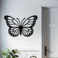 Декор в комнату, деревянная картина на стену "Бабочка Монарх", оригинальный подарок 25x15 см