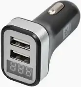 Автомобильное зарядное устройство 2USB (12/24V - 5V 2,4A), LED Display, черное DK-CT04B