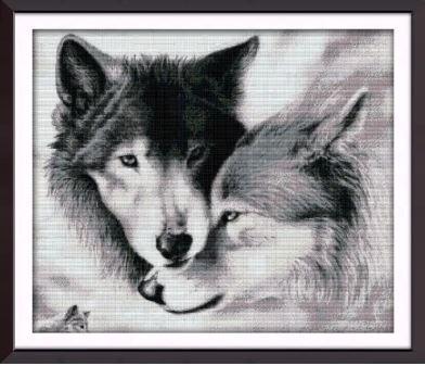 Набір для вишивання за нанесеною на канву схемою "Wolf 5". AIDA 14CT printed 62*54 см, фото 1