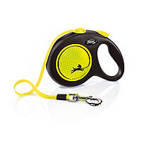 Поводок рулетка для собак Flexi New Neon L 5 м до 50 кг желтый EM, код: 7722057
