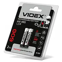 Батарейка акумулятор Videx AAA 600mah 2 шт