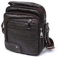 Кожаная практичная мужская сумка через плечо Vintage 20458 Коричневый EM, код: 7430733