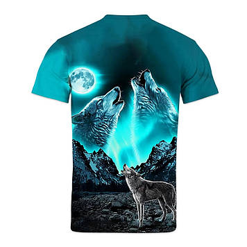 Крута футболка з 3D принтом, Футболка Містичний вовк літня футболка з красивим малюнком-принтом