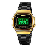 Часы наручные мужские SKMEI 1647GDBK спортивные кварцевые качественные с секундомером и подсветкой