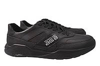 Кросівки чоловічі з натуральної шкіри на низькому ходу на шнурівці колір Чорний Brave 190-21D BM, код: 7435330