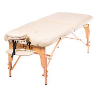 Складной массажный стол MAXIMUM светло-бежевый ДВУХ секционный стол для массажа кушетка складная