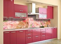 Наклейка на скинали Zatarga на кухню «Розовые Магнолии» 650х2500 мм виниловая 3Д наклейка кух NX, код: 5867294