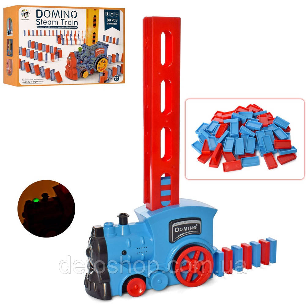 Потяг інтерактивний Доміно Bambi BY-4003ABC (blue) Блакитний, фото 1