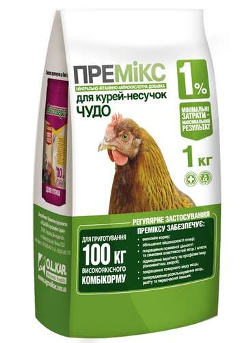 Премікс "Чудо" 1% несушка 1 кг кормова домішка, фото 1