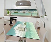 Наклейка 3Д виниловая на стол Zatarga «Прибытие надежды» 600х1200 мм для домов, квартир, стол NX, код: 6443114