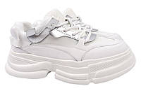 Кросівки жіночі з натуральної шкіри на платформі на шнурівці Білі Li Fexpert 579-21DK 36 NX, код: 7393216