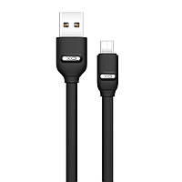 Дата-кабель USB XO NB150 Type-C прогумований плоский black