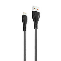 Дата-кабель USB XO NB185 6A Quick Charge Lightning прогумований black