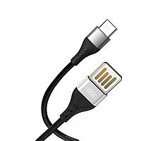 Дата-кабель USB XO NB188 2.4A / двосторонній USB / Type-C прогумований black