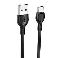 Дата-кабель USB XO NB200 2.1A Quick Charge Type-C 1m прогумований black