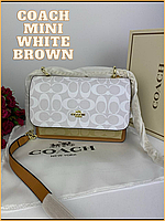 Сумка Coach Mini Coach Mini White Brown Женские сумки Coach Coach сумочка Женские сумочки и клатчи