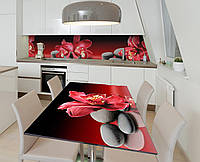Наклейка 3Д виниловая на стол Zatarga «Галька и пламя» 650х1200 мм для домов, квартир, столов NB, код: 6510236