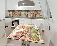 Наклейка 3Д виниловая на стол Zatarga «Старая Германия» 650х1200 мм для домов, квартир, столо NX, код: 6444206