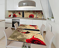Наклейка 3Д виниловая на стол Zatarga «Страсть в бокале» 600х1200 мм для домов, квартир, стол NX, код: 6444219