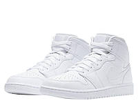 Кроссовки мужские Jordan 1 Mid White (554724-130) 45.5 Белый NB, код: 7515840