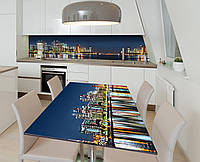 Наклейка 3Д вінілова на стіл Zatarga «Квартал не спить» 600х1200 мм для будинків, квартир, столо BM, код: 6439983