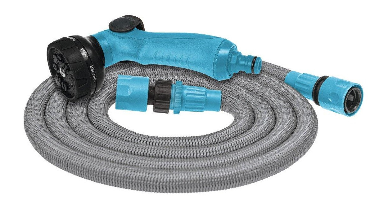 Набор CELLFAST BASIC со шлангом 5-15 м растягивается ороситель кол-т подключения 1/2-3/4" 19-046, фото 1