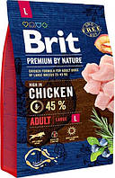 Корм Brit Premium Dog Adult L сухой с курицей для собак больших пород 3 кг KP, код: 8451357