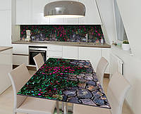 Наклейка 3Д виниловая на стол Zatarga «Пурпурные стены» 600х1200 мм для домов, квартир, столо NB, код: 6441367