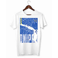 Футболка Арбуз Dnipro Днепр Город Украины Карта со спутника XXXL Белый NX, код: 8180683