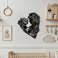 Деревянная картина на стену, декор для комнаты "Девушка с книгой", стиль лофт 50x60 см