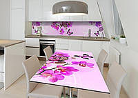 Наклейка 3Д виниловая на стол Zatarga «Пурпурные крылья» 650х1200 мм для домов, квартир, стол BM, код: 6440389