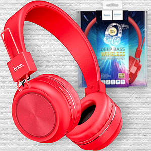 Бездротові Навушники HOCO W25, накладні Bluetooth навушники з MP3 плеєром та мікрофоном, Червоний