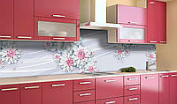Наклейка виниловая кухонный фартук Zatarga Розовые Георгины 650х2500 мм BM, код: 5562395