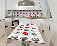 Наклейка 3Д вінілова на стіл Zatarga «Яблучний урожай» 600х1200 мм для будинків, квартир, столо BM, код: 6440610