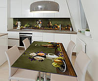 Наклейка 3Д виниловая на стол Zatarga «Натюрморт с букетом роз» 600х1200 мм для домов, кварти NB, код: 6441961