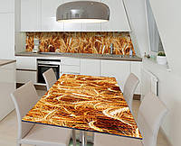 Наклейка 3Д виниловая на стол Zatarga «Пшеничное поле» 600х1200 мм для домов, квартир, столов BM, код: 6440800
