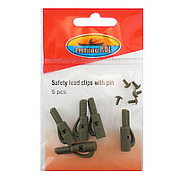 Безопасная клипса Fishing ROI Safety lead Clips with pin (green)